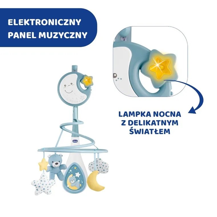 Chicco, Next2Dreams, karuzela 3w1, niebieska