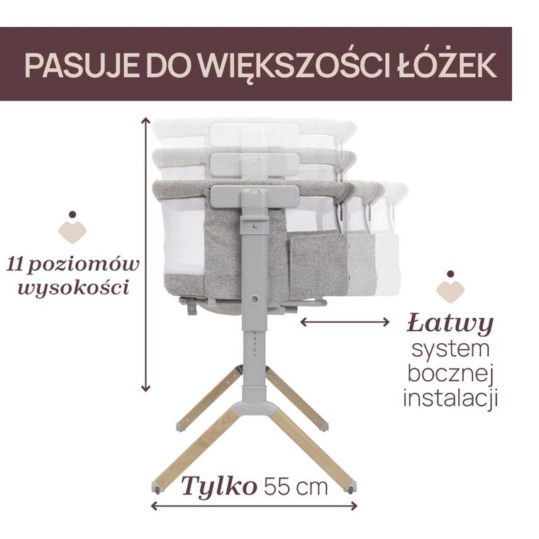 Chicco, Next2Me Armonia, łóżeczko dostawne, scandinavian