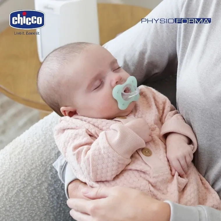 Chicco, PhysioForma Dual Soft, smoczek uspokajający, silikonowy, neutral, 0-2m