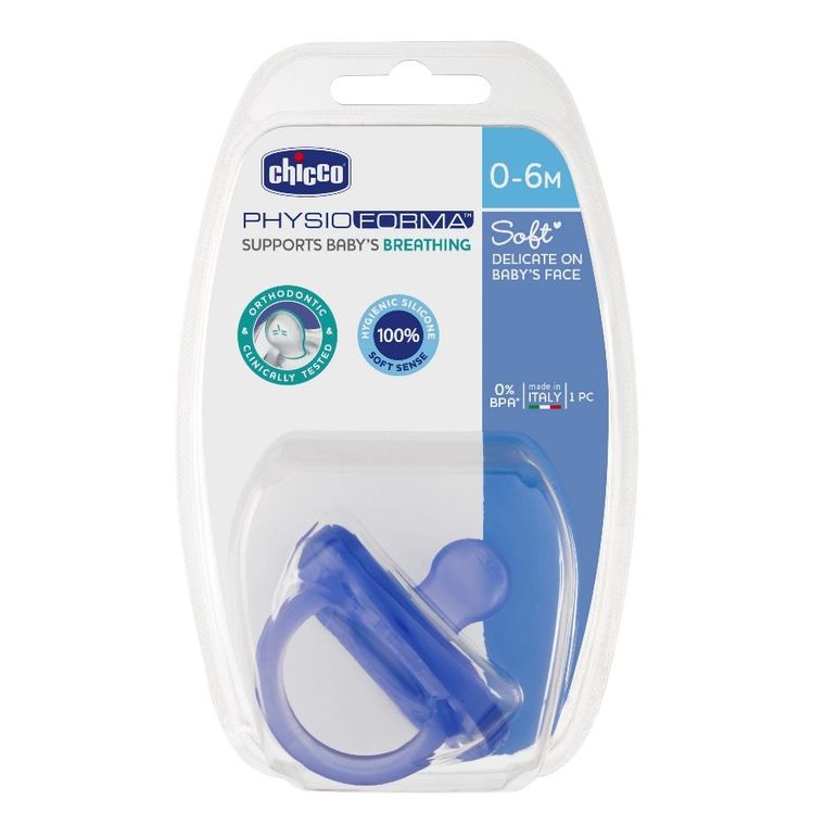 Chicco, PhysioForma Soft, smoczek uspokajający, silikonowy, 0m+, 1 szt.