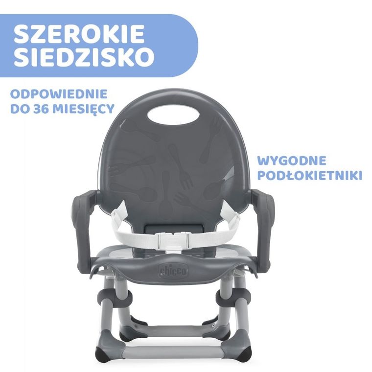 Chicco, Pocket Snack, krzesełko do karmienia, Dark Grey