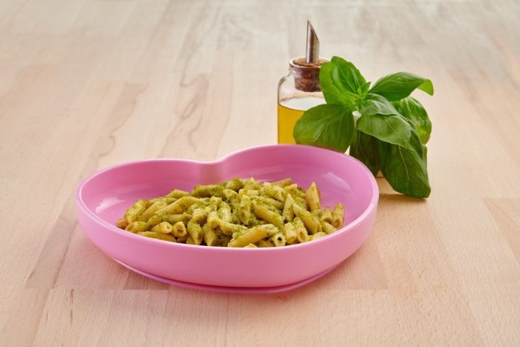 Chicco, Serce, talerz silikonowy z przyssawką, różowy, 9m+