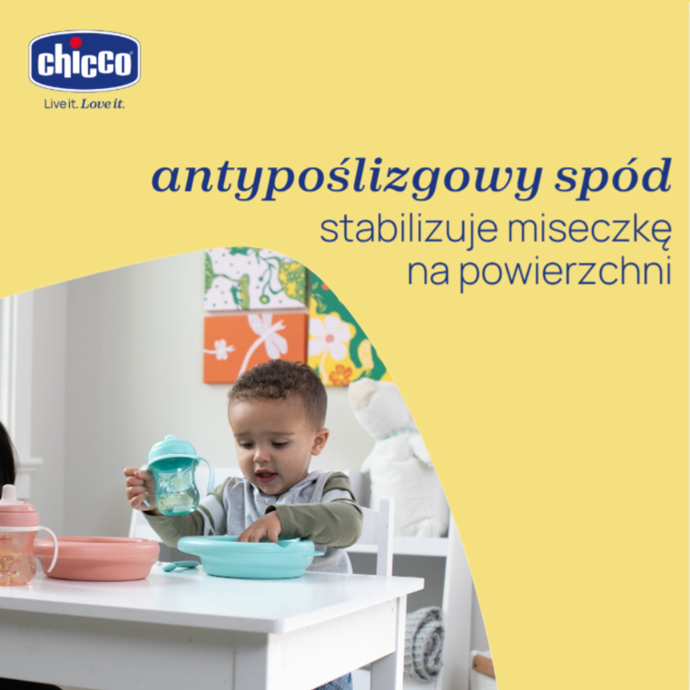 Chicco, talerz podgrzewany, szary, 6m+