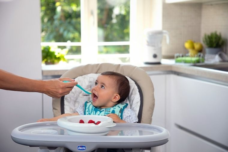 Chicco, talerz podgrzewany, zielony, 6m+