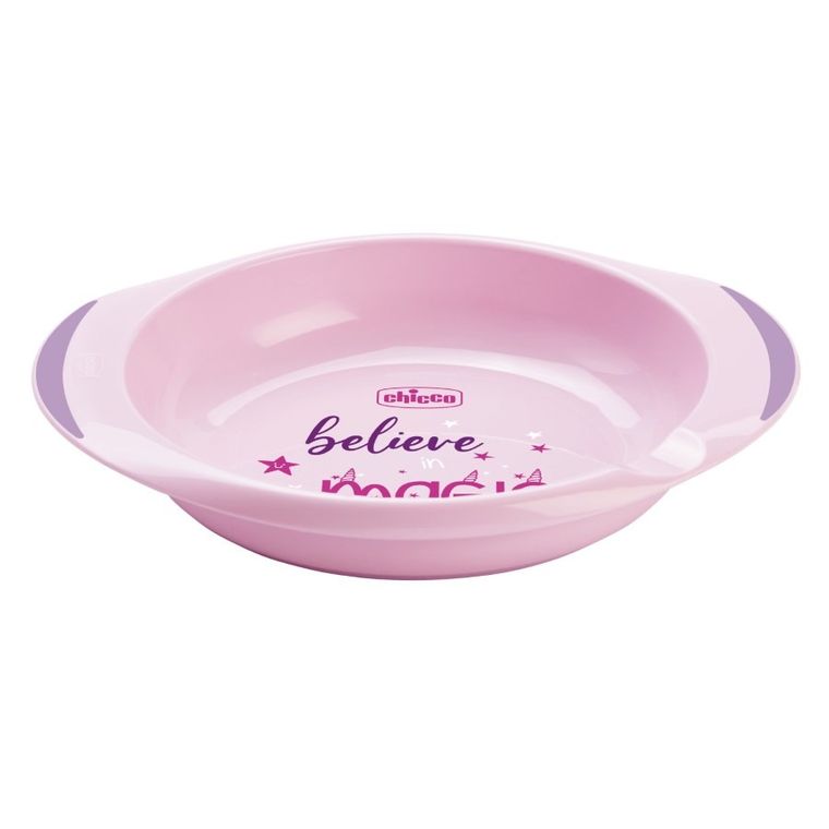 Chicco, zestaw 2 talerzy, różowy, 12m+