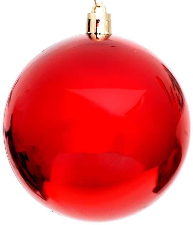 Christmas Decoration, bombka dekoracyjna, plastikowa, czerwony, 60 mm, 12 szt.