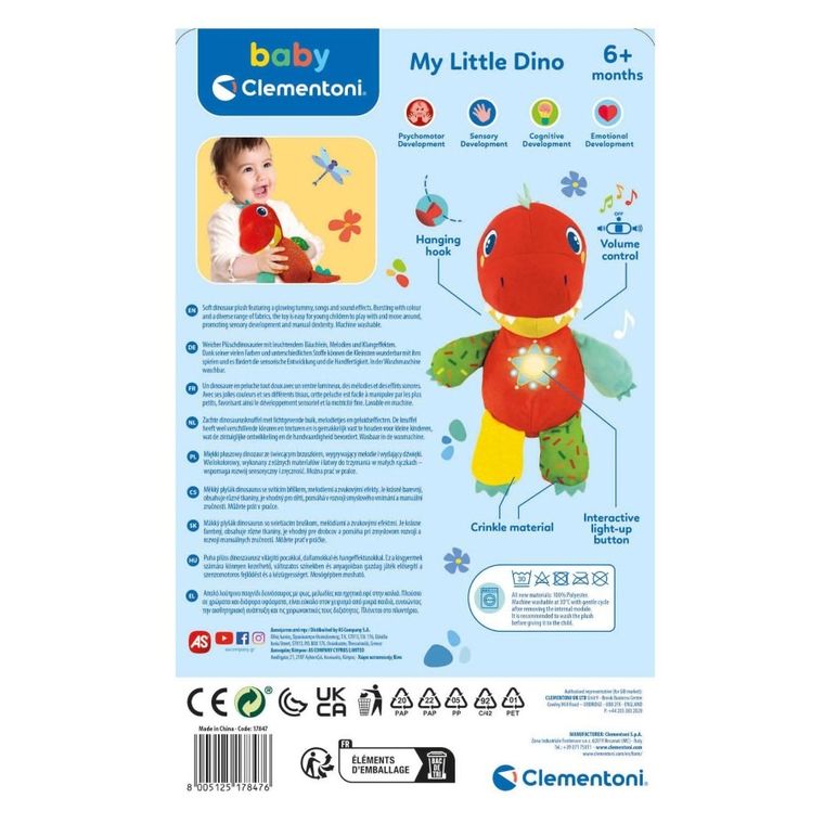 Clementoni, Baby, Mały Dino, maskotka interaktywna