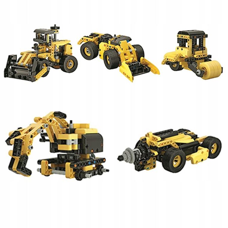 Clementoni, Naukowa Zabawa, Laboratorium mechaniki, Buldożer, 10 modeli, zestaw konstrukcyjny, 200 elementów