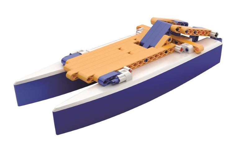 Clementoni, Naukowa Zabawa, Laboratorium Mechaniki, pływający trimaran, zestaw konstrukcyjny