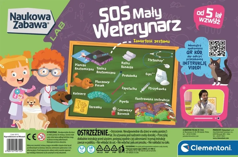 Clementoni, Naukowa Zabawa, S.O.S Mały weterynarz, zestaw edukacyjny