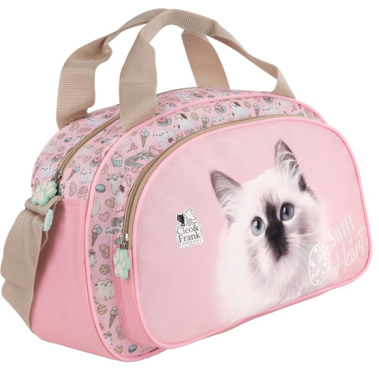 Cleo i Frank, torba podróżna, Kot, 39-24-12 cm