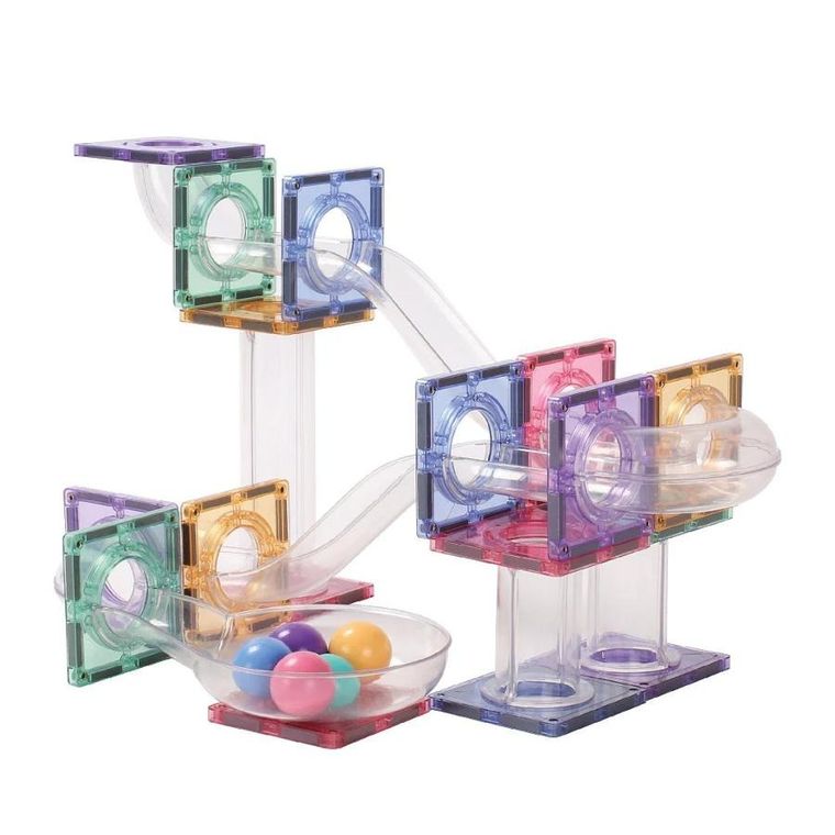 Cleverclixx, Ball Run Creative Pack Pastel, klocki magnetyczne, 70 elementów