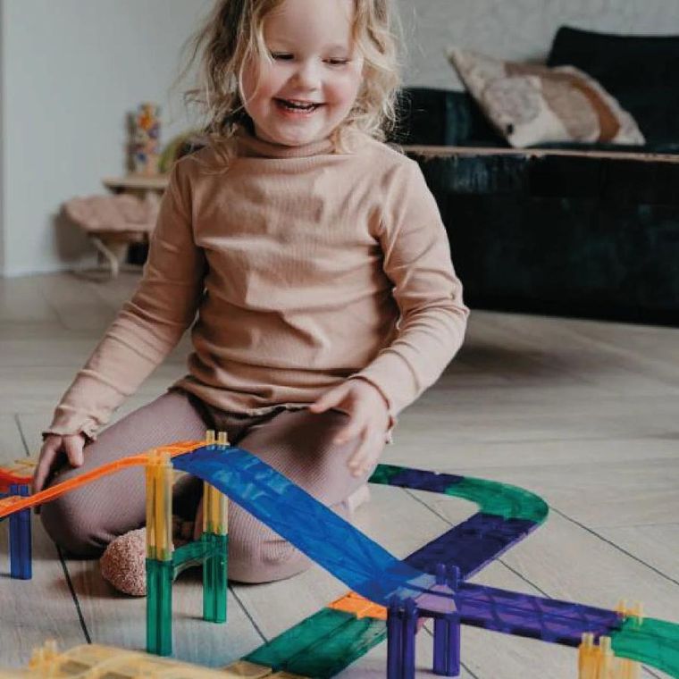 Cleverclixx, Race Track Intense, klocki magnetyczne, 65 elementów