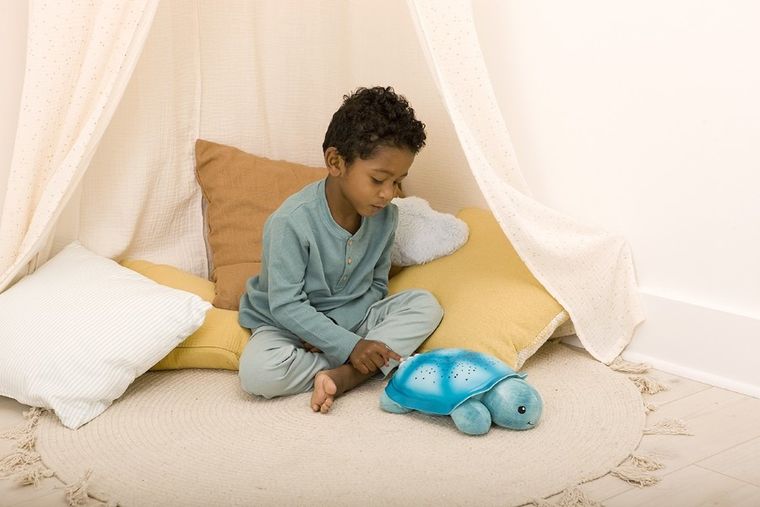 Cloud B, Twinkling Twilight, Turtle Aqua, Żółw, lampka nocna z projekcją świetlną, niebieska