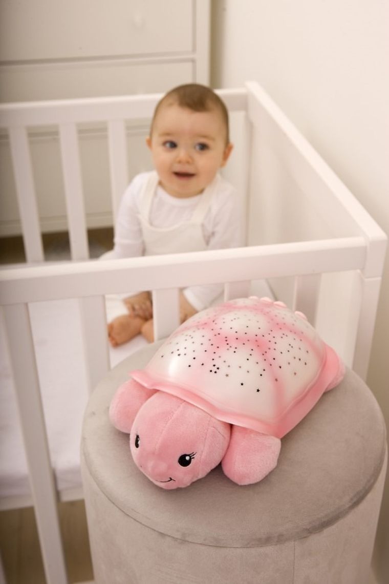 Cloud B, Twinkling Twilight, Turtle Aqua, Żółw, lampka nocna z projekcją świetlną, róż