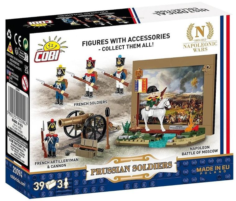 Cobi, Historical Collection, Napoleonic Wars, Prusian Soldiers, Pruscy Żołnierze, klocki, 39 elementów