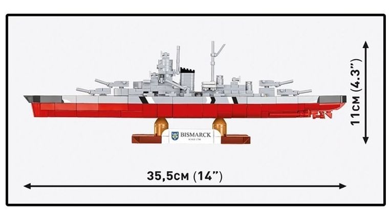 Cobi, Historical Collection, WWII, Battleship Bismarck, klocki, 1:700, 590 elementów