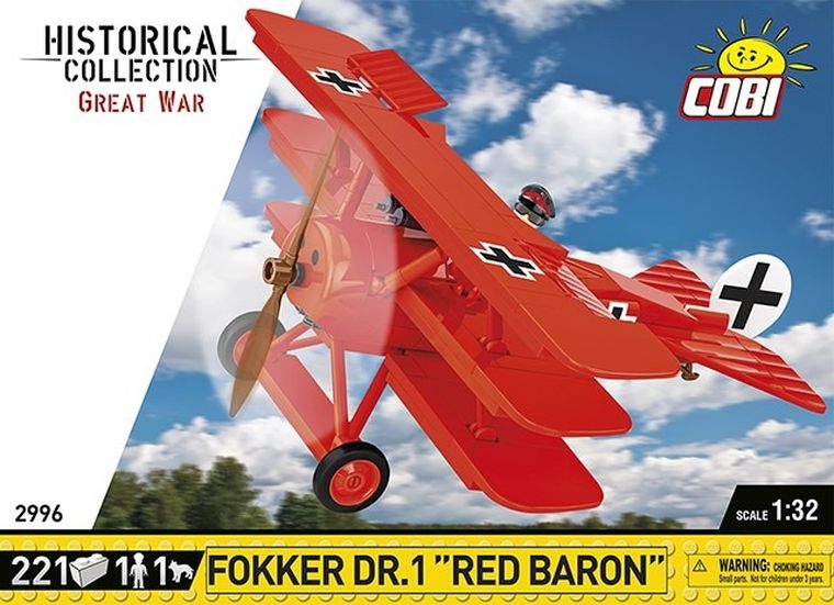 Cobi, Historical Collection WWII, Fokker DR.1 Czerwony Baron, klocki, 221 elementów