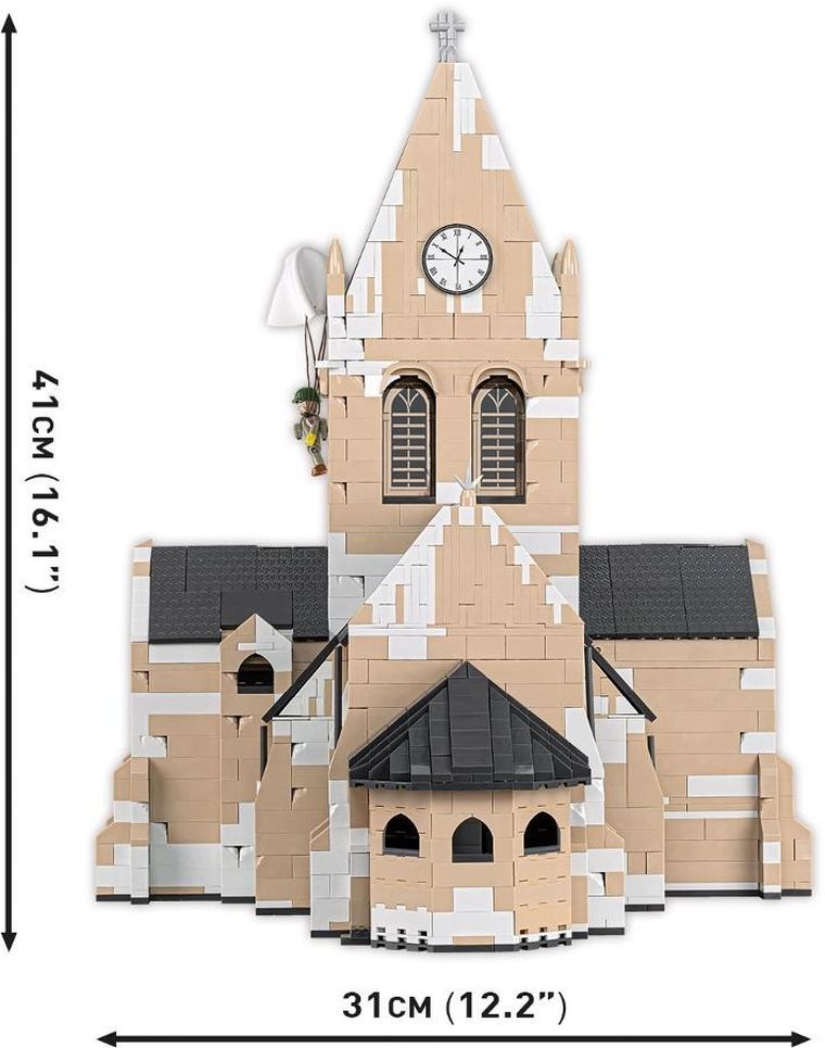 Cobi, Historical Collection WWII, Kościół w Sainte-Mere-Eglise, klocki, 2280 elementów