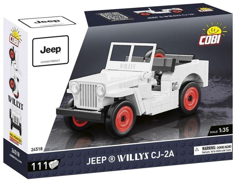 Cobi, Jeep Willys CJ-2A biały, klocki, 111 elementów