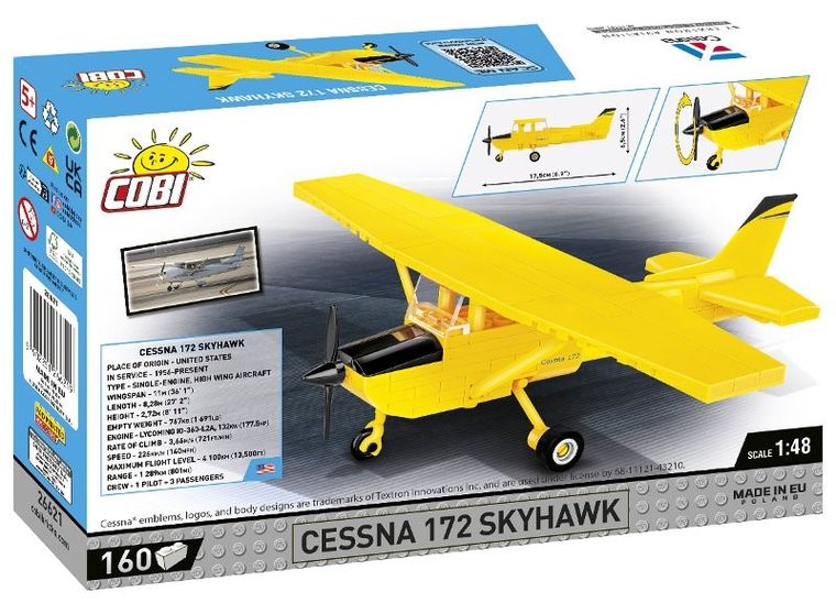 Cobi, samoloty cywilne Cesna 172 Skyhawk, klocki, 160 elementów