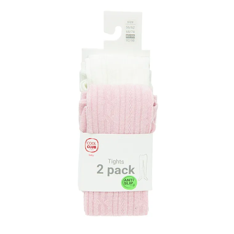 Cool Club, Antypoślizgowe rajstopy dziewczęce, mix, zestaw, 2 szt.