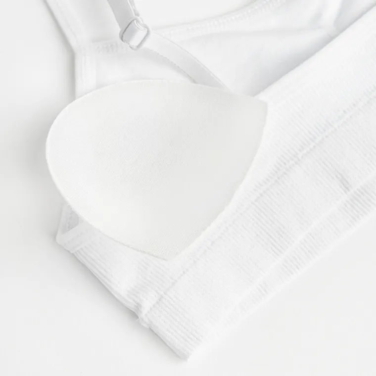 Cool Club, Biustonosz sportowy dziewczęcy, szary, biały, mikrofibra, zestaw, 2 szt.