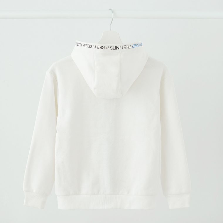 Cool Club, Bluza chłopięca z kapturem, rozpinana, biała