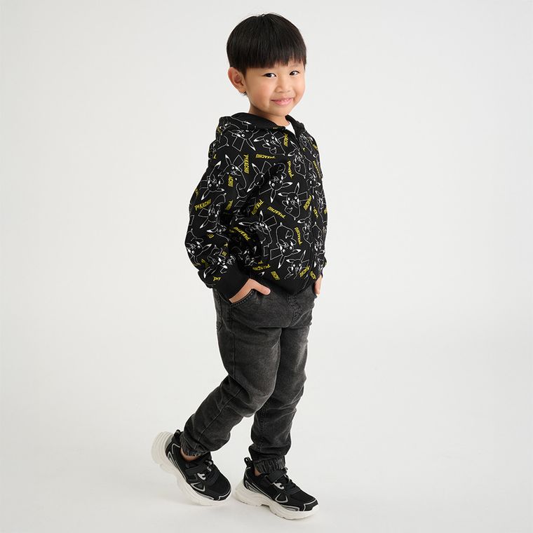 Cool Club, Bluza chłopięca z kapturem, rozpinana, czarna, Pokemon