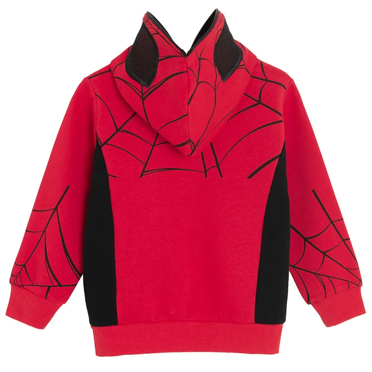 Cool Club, Bluza chłopięca z kapturem, rozpinana, czerwona, Spider-Man