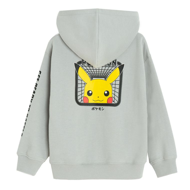Cool Club, Bluza chłopięca z kapturem, rozpinana, szara, Pokemon