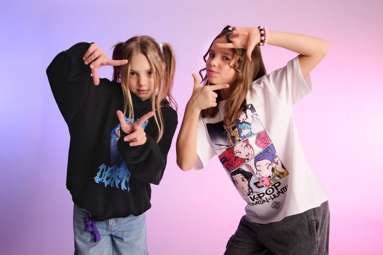 Cool Club, Bluza dziewczęca z kapturem, ocieplana, czarna, K-Pop Demon Hunters