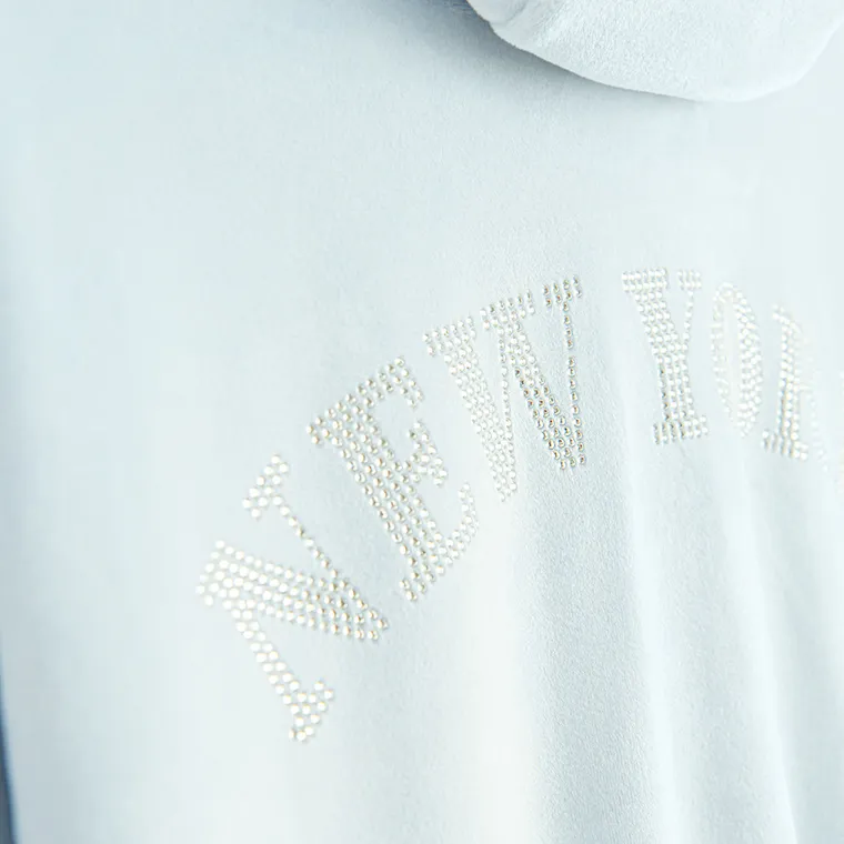 Cool Club, Bluza dziewczęca z kapturem, rozpinana, welurowa, niebieska