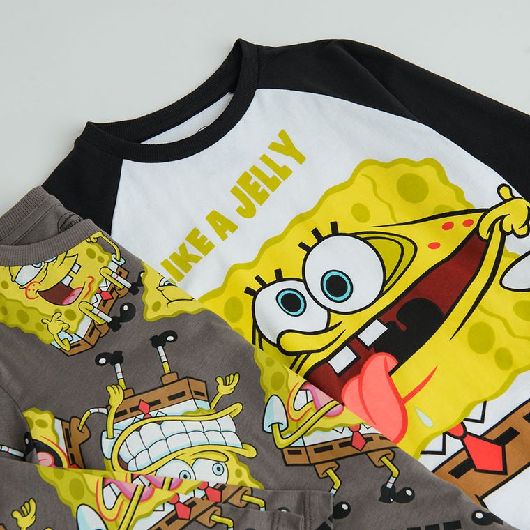 Cool Club, Bluzka chłopięca z długim rękawem, mix, SpongeBob, zestaw, 2 szt.