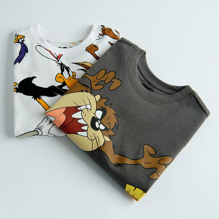 Cool Club, Bluzka chłopięca z długim rękawem, mix, Warner Bros, zestaw, 2 szt.