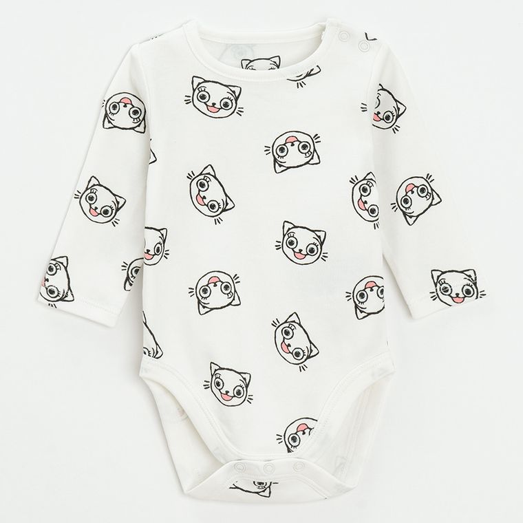 Cool Club, Body dziewczęce z długim rękawem, mix, Kicia Kocia, zestaw, 3 szt.