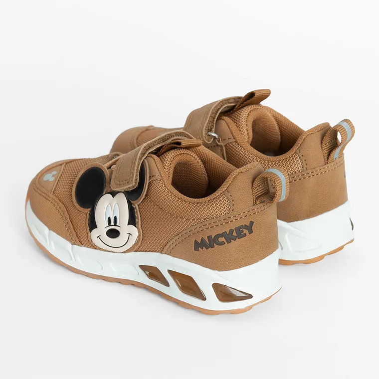 Cool Club, Buty sportowe chłopięce, brązowe, świecąca podeszwa, Myszka Miki