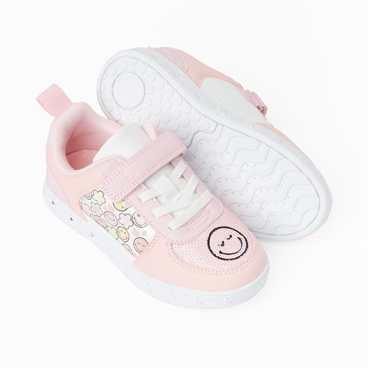 Cool Club, Buty sportowe dziewczęce, różowe, świecąca podeszwa, SmileyWorld
