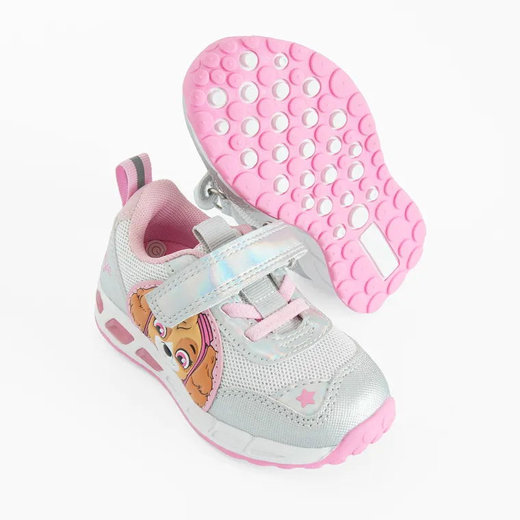 Cool Club, Buty sportowe dziewczęce, srebrne, świecąca podeszwa, Psi Patrol