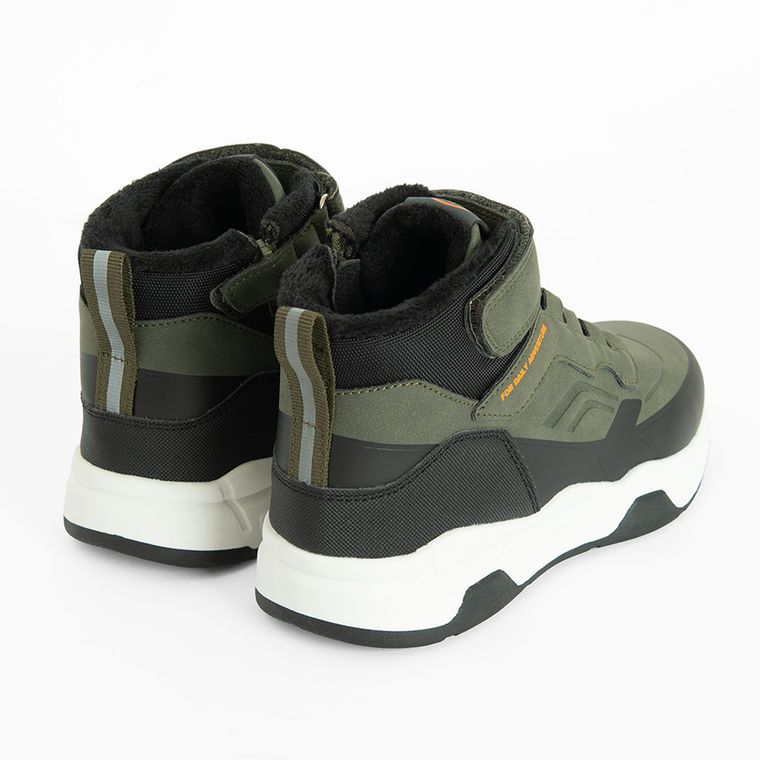 Cool Club, Buty zimowe, zielone, ocieplane, skórzana wkładka