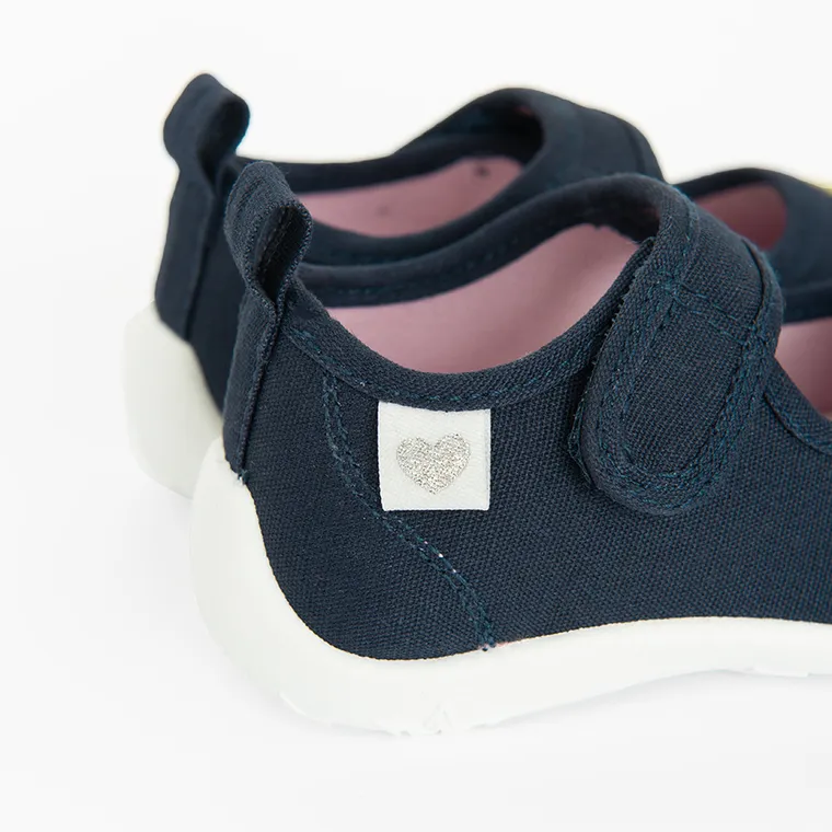 Cool Club, Kapcie dziewczęce, niebieskie. skórzana wkładka, Zdrowa Stopa