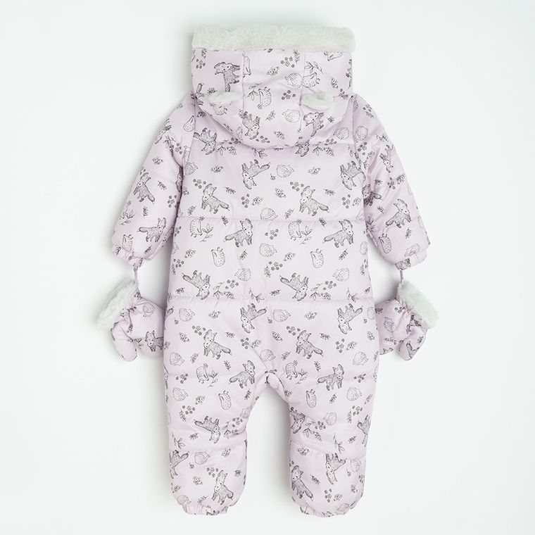 Cool Club, Kombinezon dziewczęcy z kapturem, ocieplany, różowy