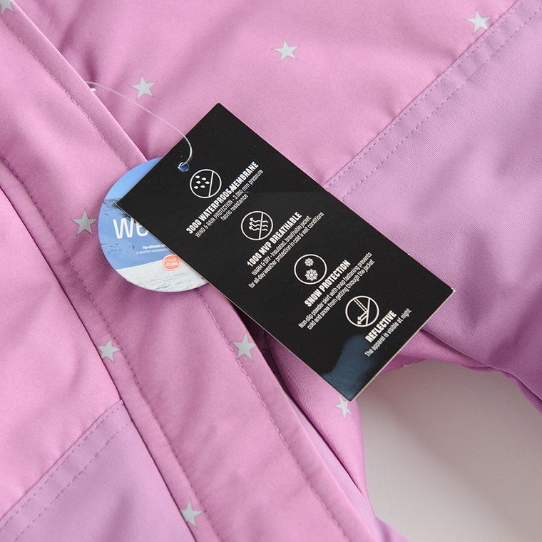 Cool Club, Kombinezon narciarski dziewczęcy z kapturem, ocieplany, różowy