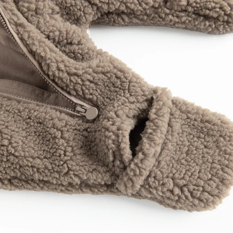 Cool Club, Kombinezon przejściowy niemowlęcy z kapturem, ocieplany, brązowy