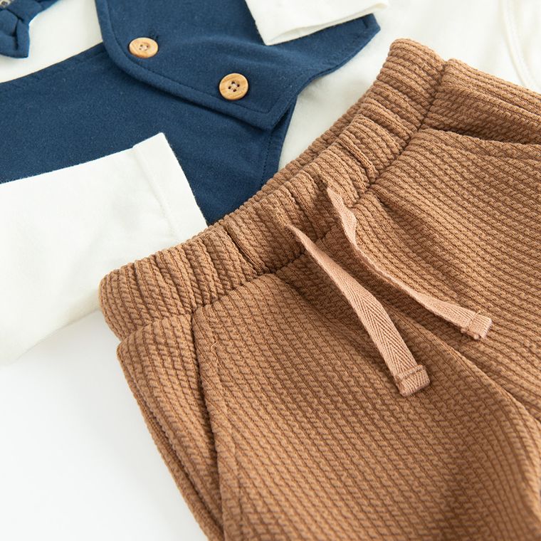 Cool Club, Komplet chłopięcy, Body z długim rękawem, Spodnie materiałowe, mix