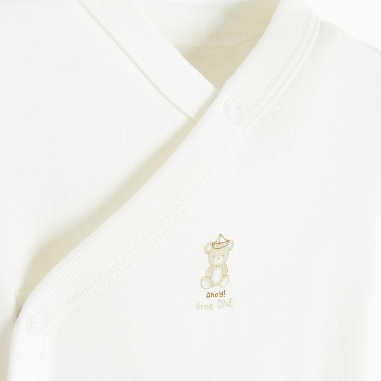 Cool Club, Komplet chłopięcy, Body z krótkim rękawem, Półśpiochy, Czapka, biały