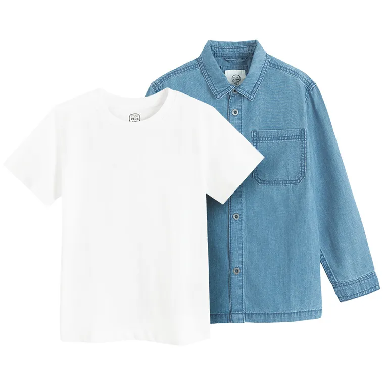 Cool Club, Komplet chłopięcy, Koszula z długim rękawem, T-shirt, mix