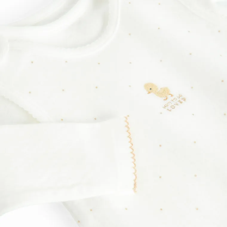 Cool Club, Komplet dziewczęcy, ażurowy, Body z długim rękawem, Śpiochy, biały