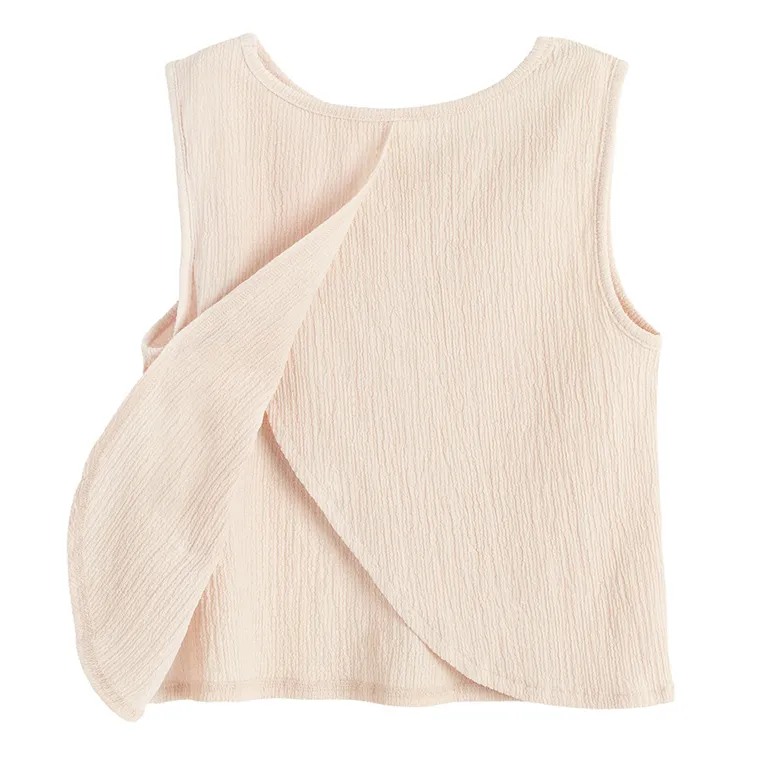 Cool Club, Komplet dziewczęcy, Bluzka bez rękawów, Spodnie materiałowe, wide, beżowy