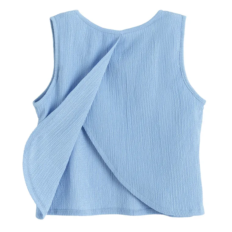 Cool Club, Komplet dziewczęcy, Bluzka bez rękawów, Spodnie materiałowe, wide, niebieski